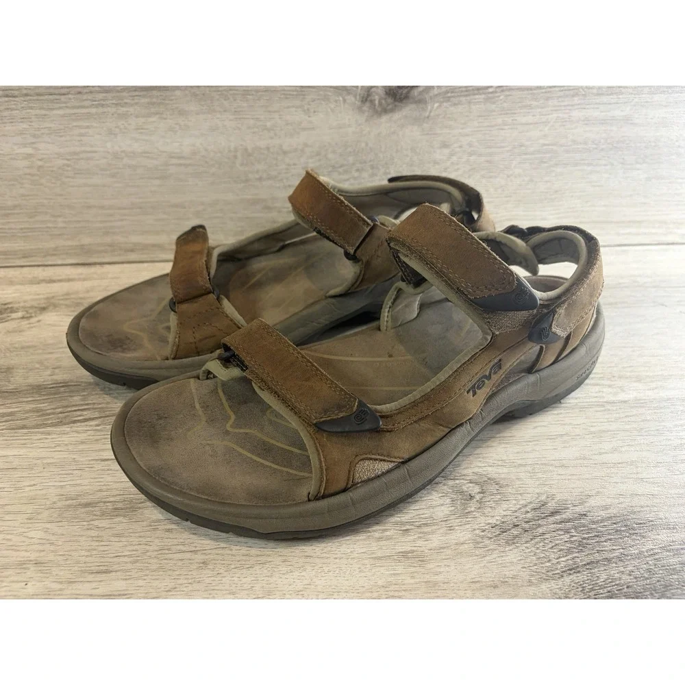 Teva Langdon River Sport Hiking Outdoor Sandals Mens 10 Leather Shoes 1002263
